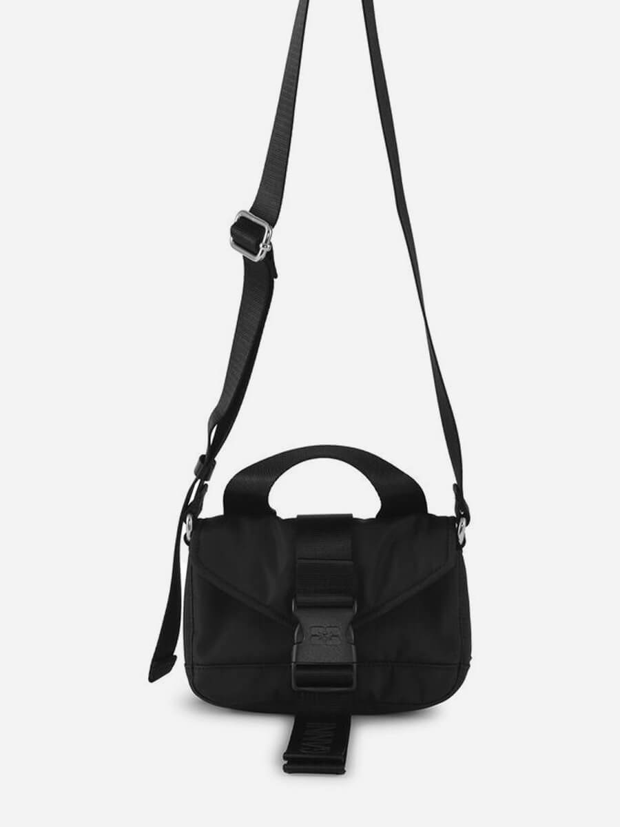 Ganni-Black-Tech-Mini-Satchel-Bag