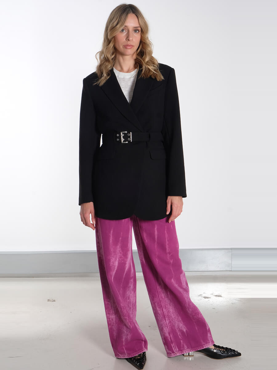 Ganni - Black Bonded Crepe Blazer
Ganni - Overdyed Heavy Denim Marri Jeans – Boysenberry