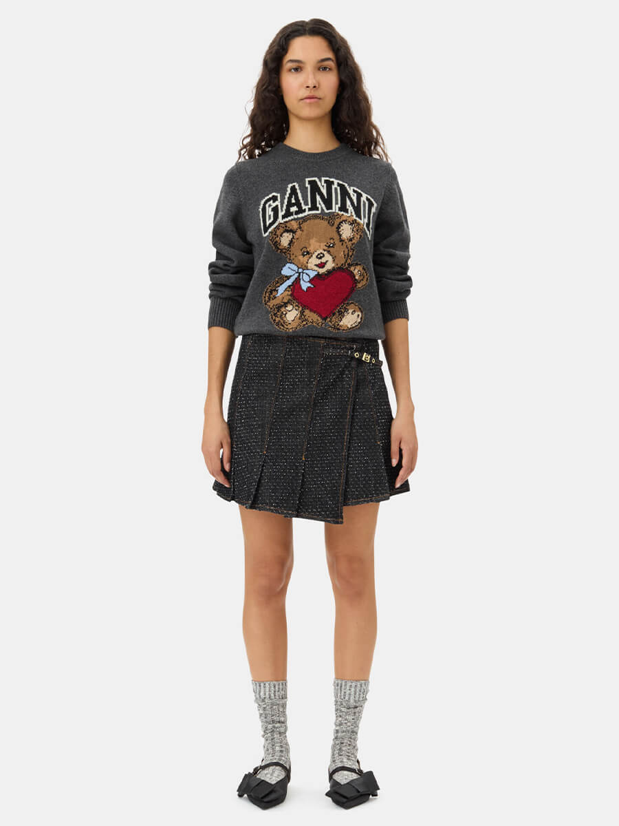 Ganni-Dark-Grey-Graphic-Bear-Jumper