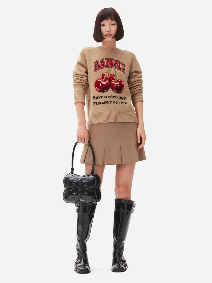 Ganni-Graphic-Cherry-O-neck-Pullover