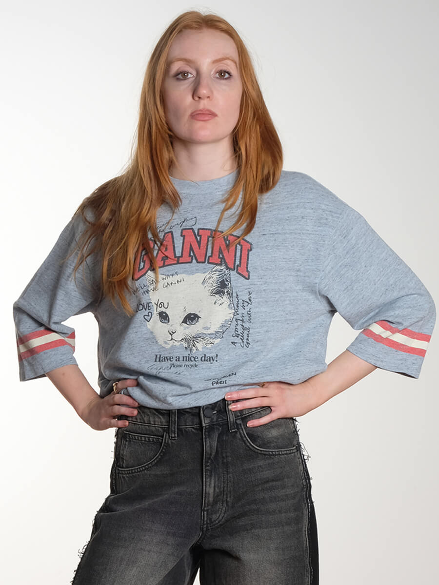 Overdyed Cotton Melange 3/4 Sleeve - Grey Melange