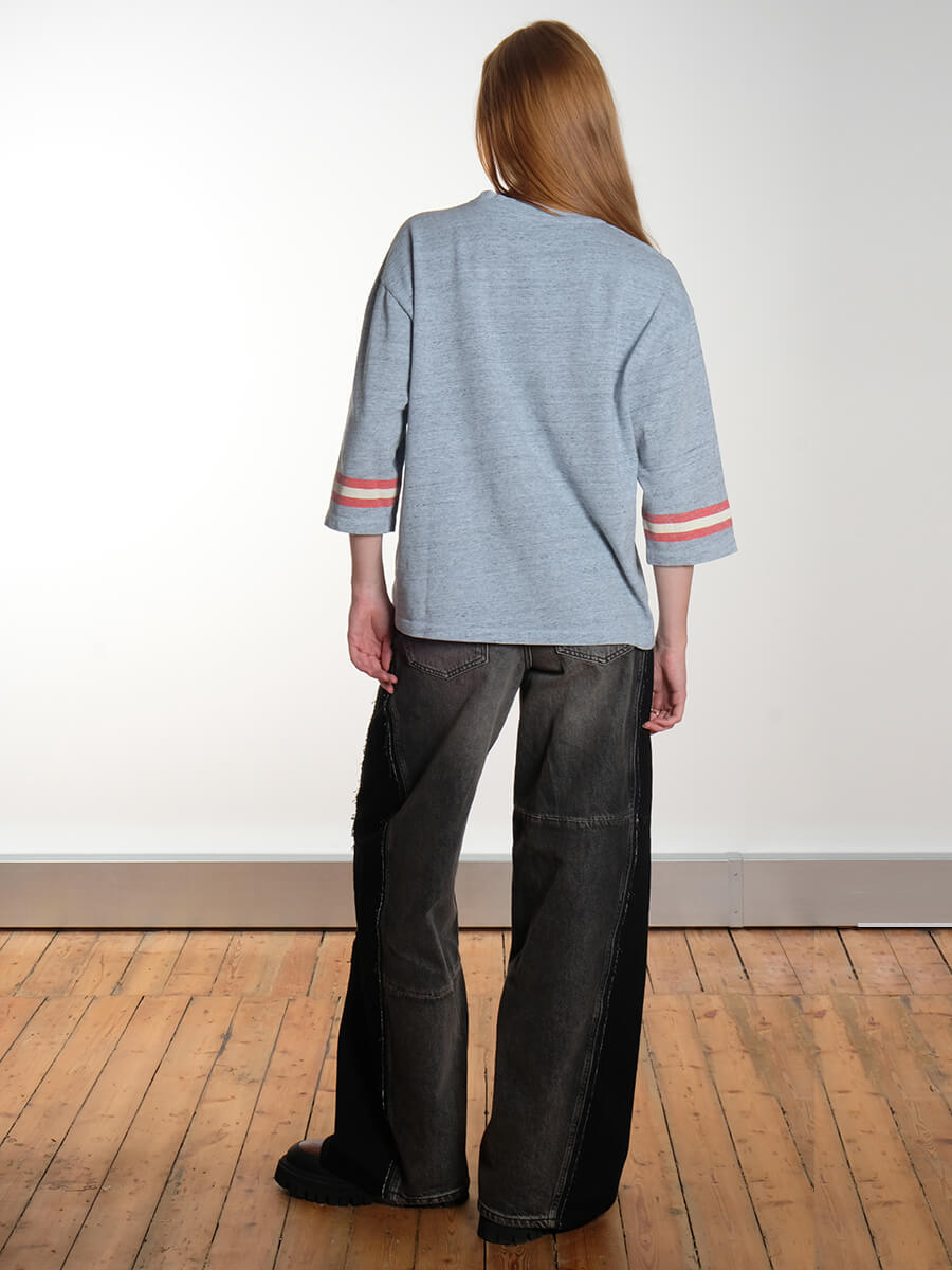 Overdyed Cotton Melange 3/4 Sleeve - Grey Melange