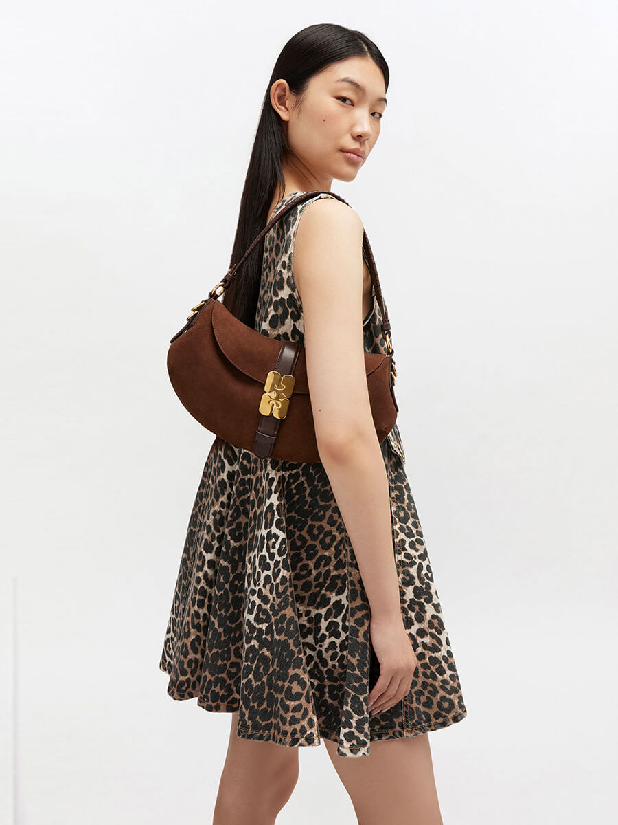 Ganni B-Kat Recycled Suede Bag