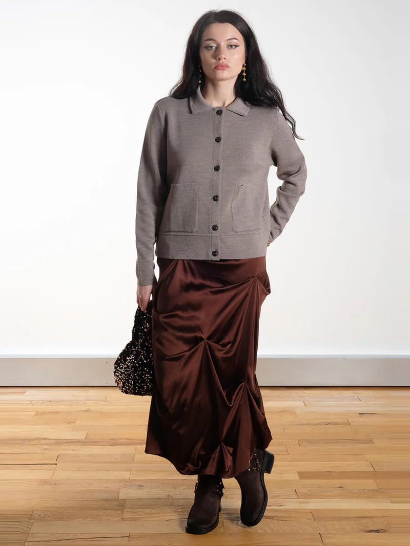 Ganni Draped Skirt - Chicory Brown