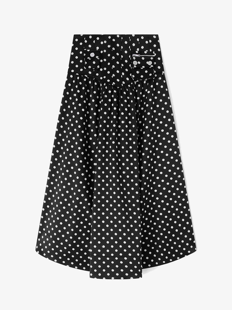 Ganni Polka Dot Satin Corset Skirt