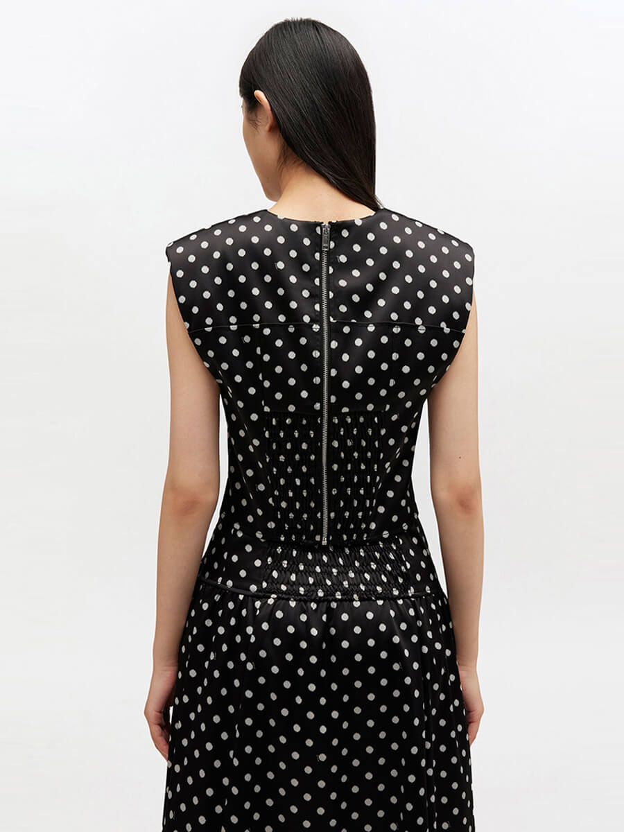 Ganni Polka Dot Satin Corset Top