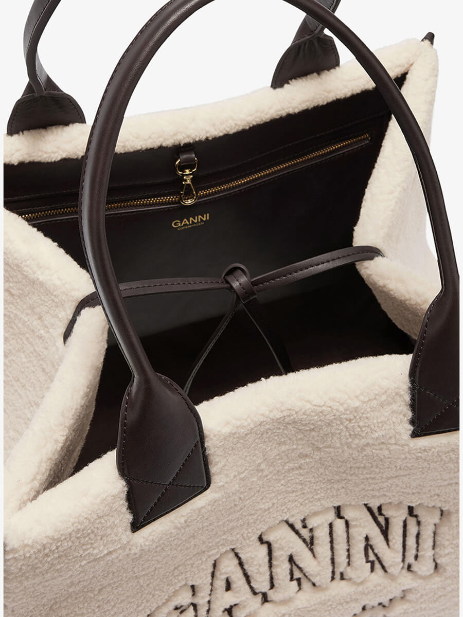 Ganni Shearling XXL Tote Bag