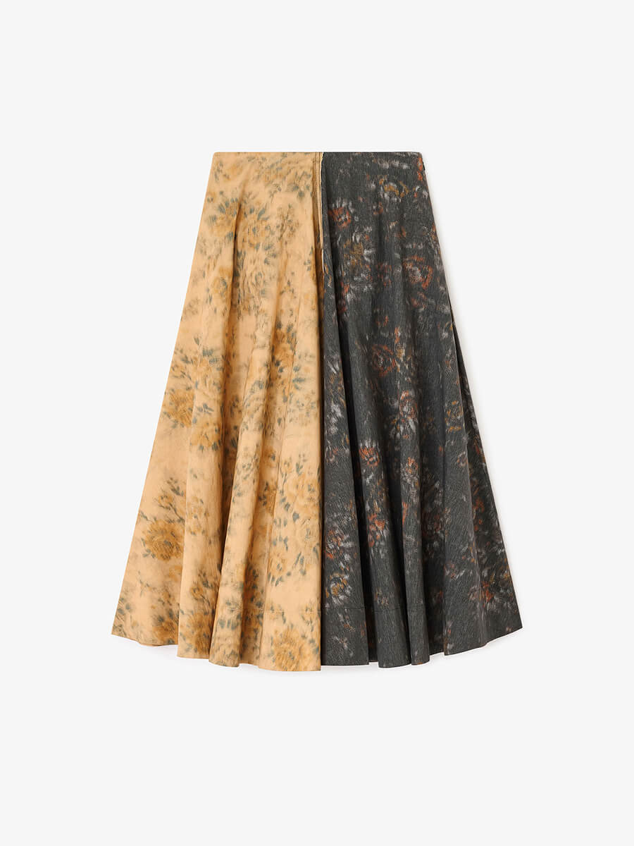 Ganni_-_Black_and_Beige_Floral_Skirt
