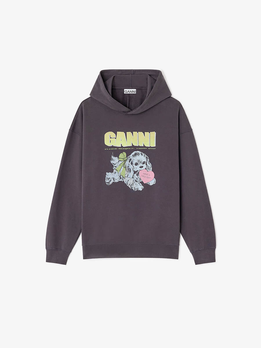 Ganni - Dark Grey Puppy Hoodie