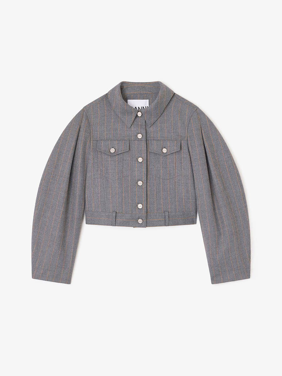 Ganni - Grey Stripe Jacket