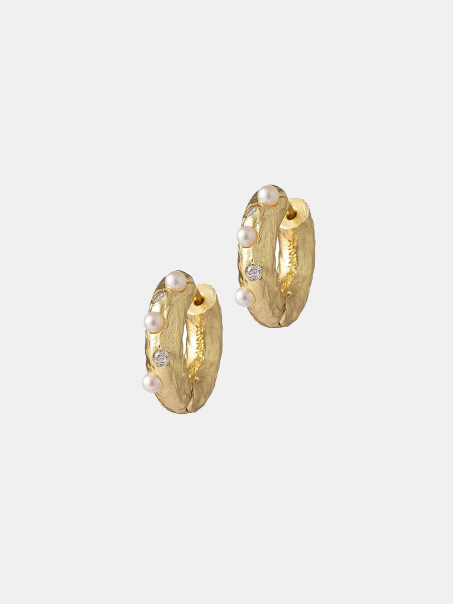 Anni Lu Gem In A Hoop Earrings - Gold