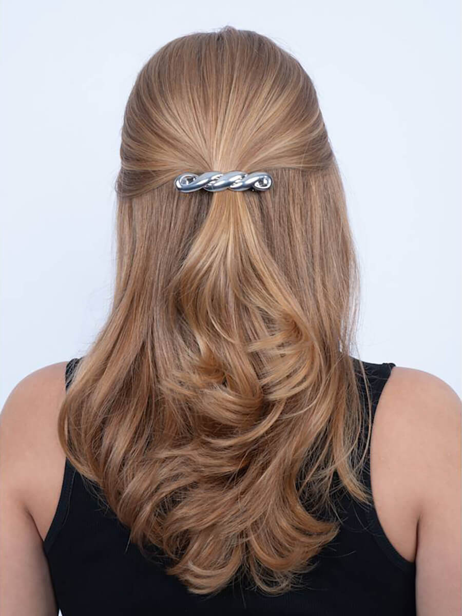 SUI AVA Glossy Twisted Hair Clip Silver
