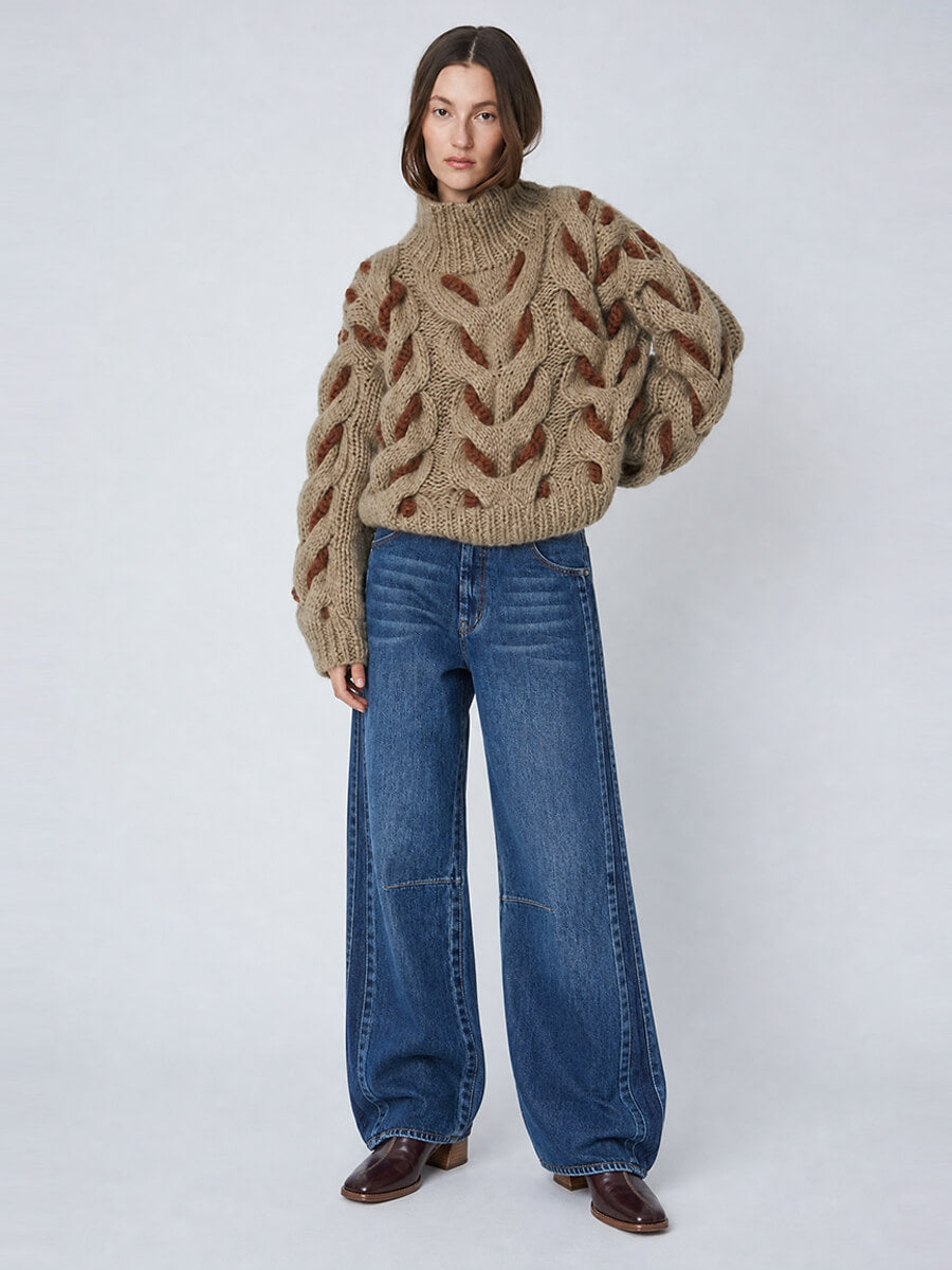 DAWN X DARE - Honey Cable Knit Jumper - Khaki