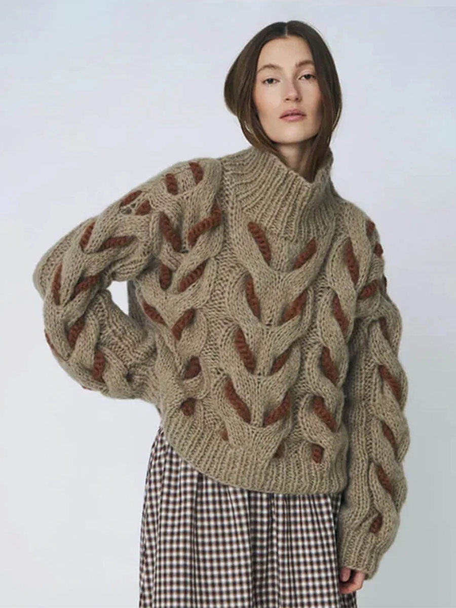 DAWN X DARE - Honey Cable Knit Jumper - Khaki
