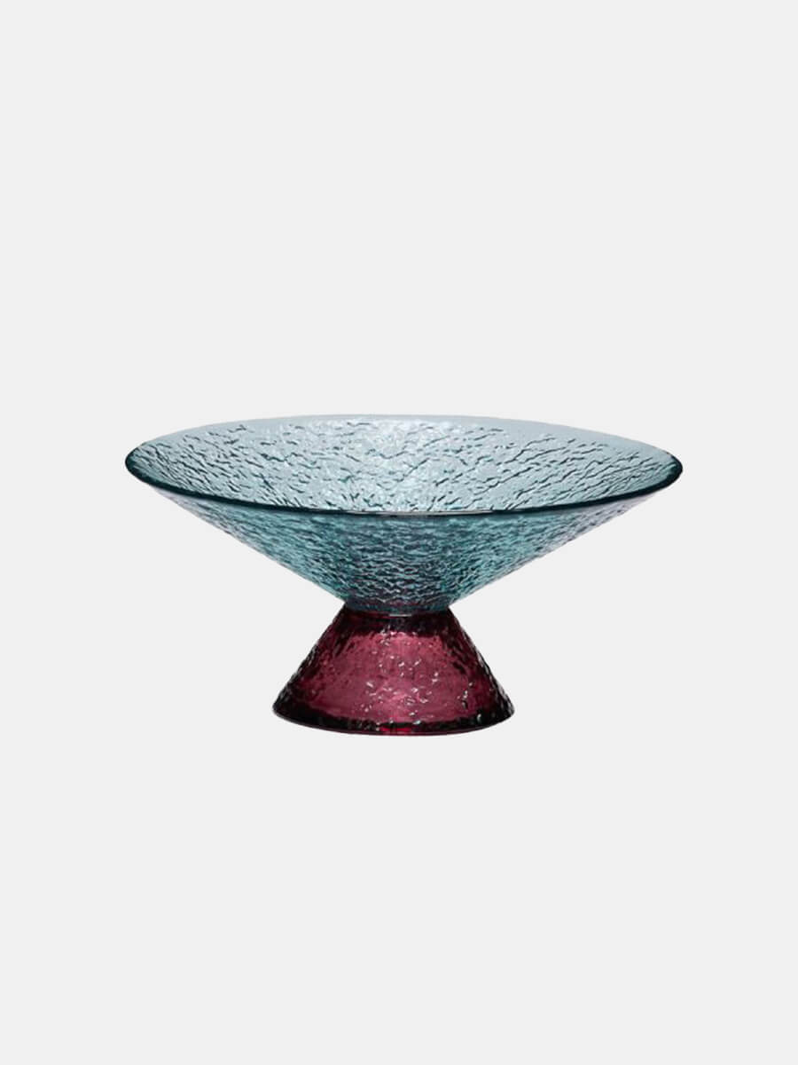 Hubsch Bonbon Glass M Bowl - Blue_ Red