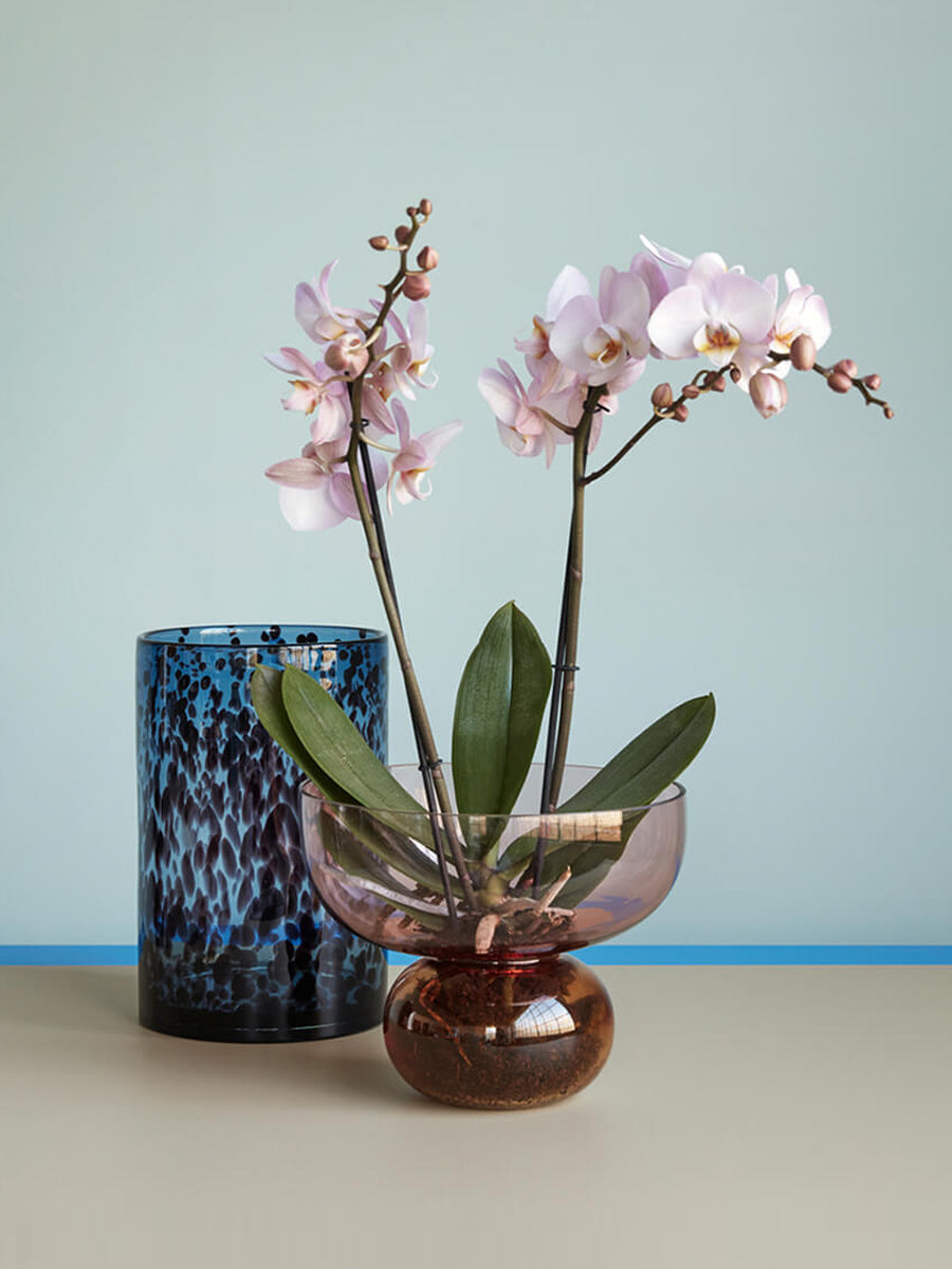 Hubsch Show Vase-Pink-Amber