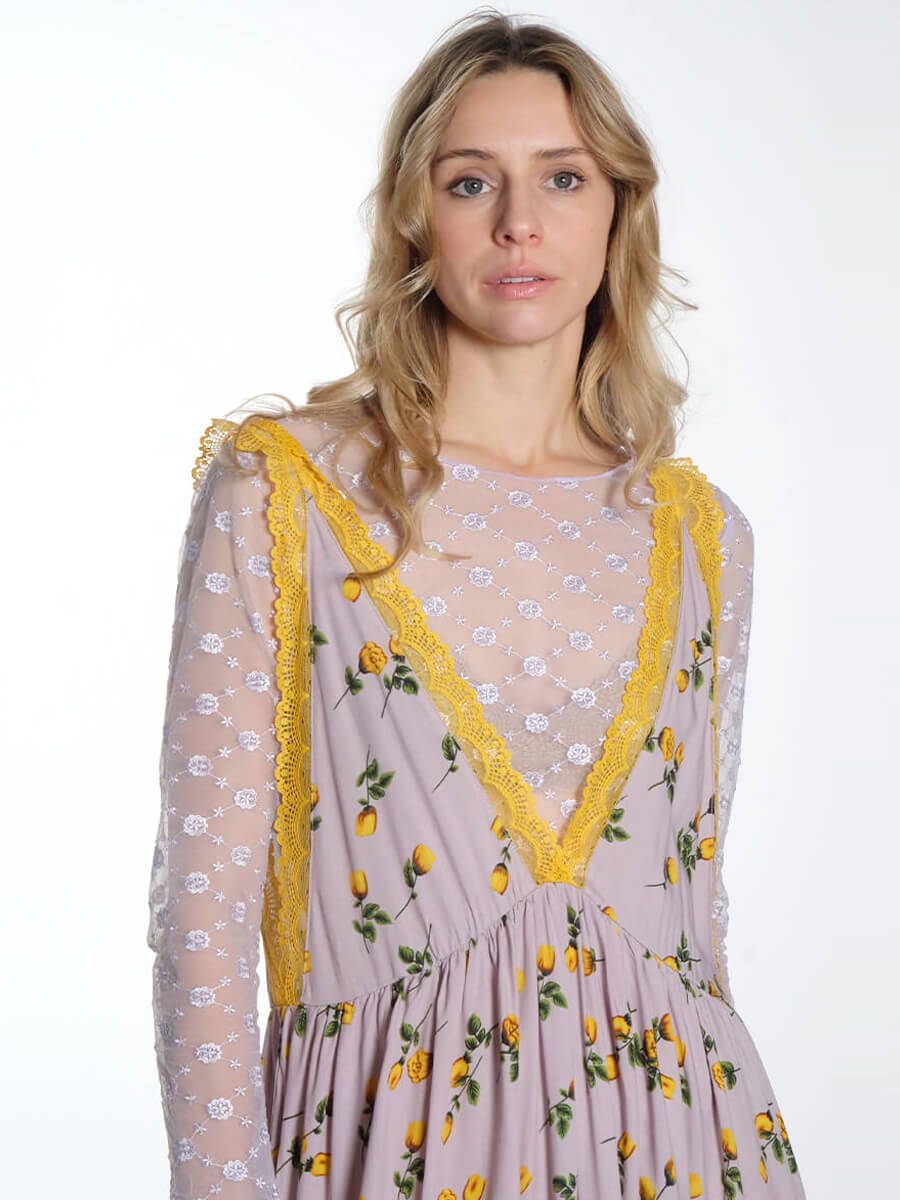 HUNKON
Lisa Dress - Yellow Lace