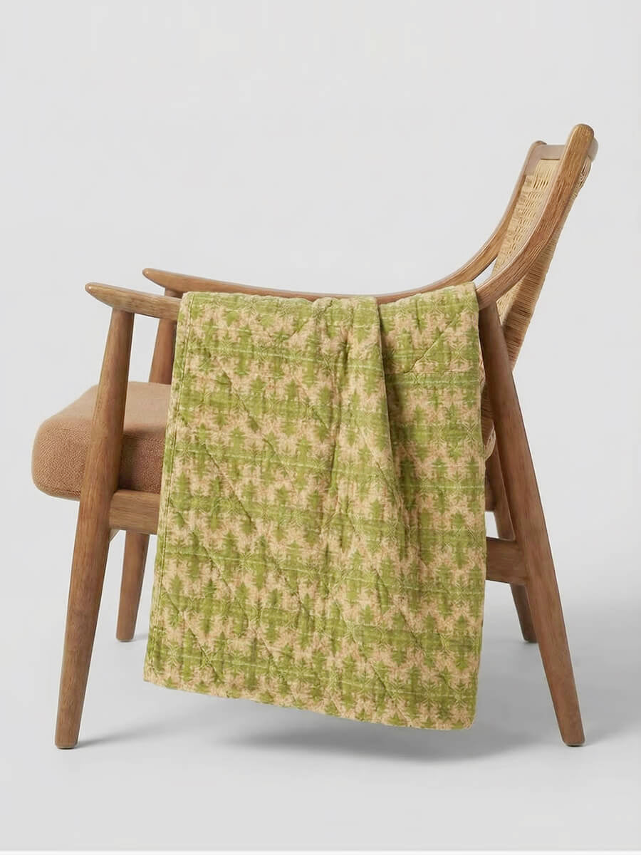 IB LAURSEN Vintage Quilt 130 x 180 - Green Pattern