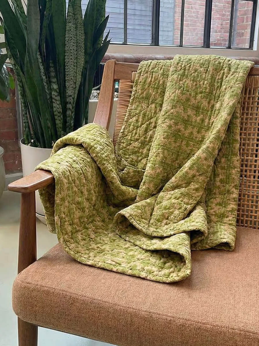 IB LAURSEN Vintage Quilt 130 x 180 - Green Pattern