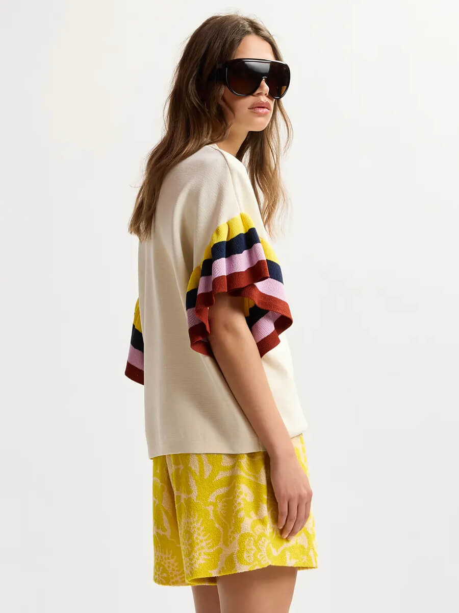 Essentiel Antwerp
Januari Knitted Top - Off White Multi