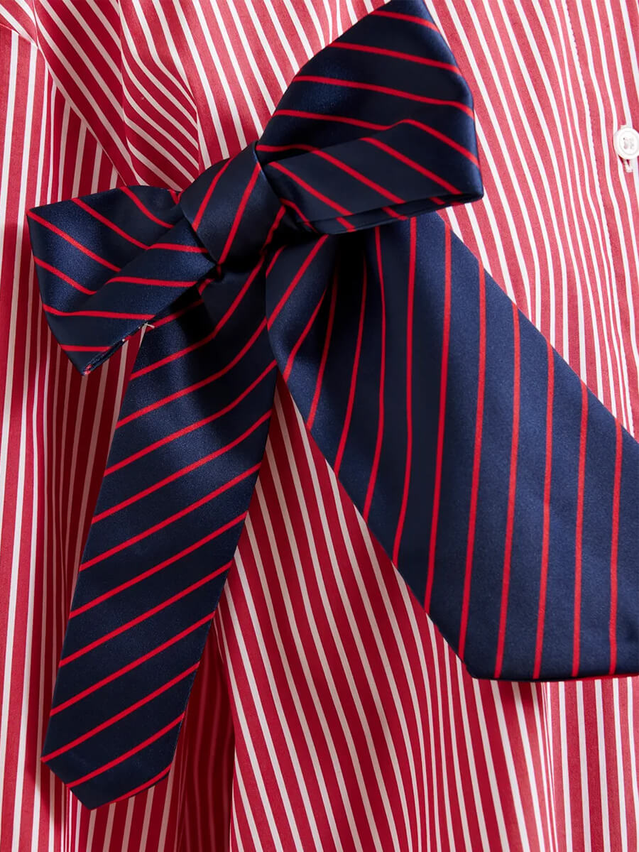 Essentiel Antwerp Jiwi Shirt - Red, White, Navy Stripe