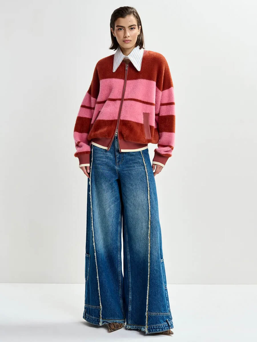 Essentiel Antwerp Jicama Knit Jacket - Red and Pink