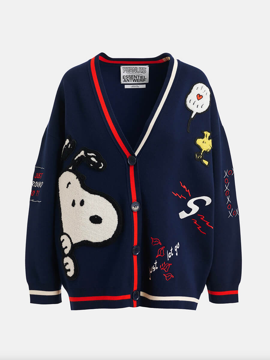 ESSENTIEL ANTWERP
Jaseball Snoopy Cardigan - Patriot Blue