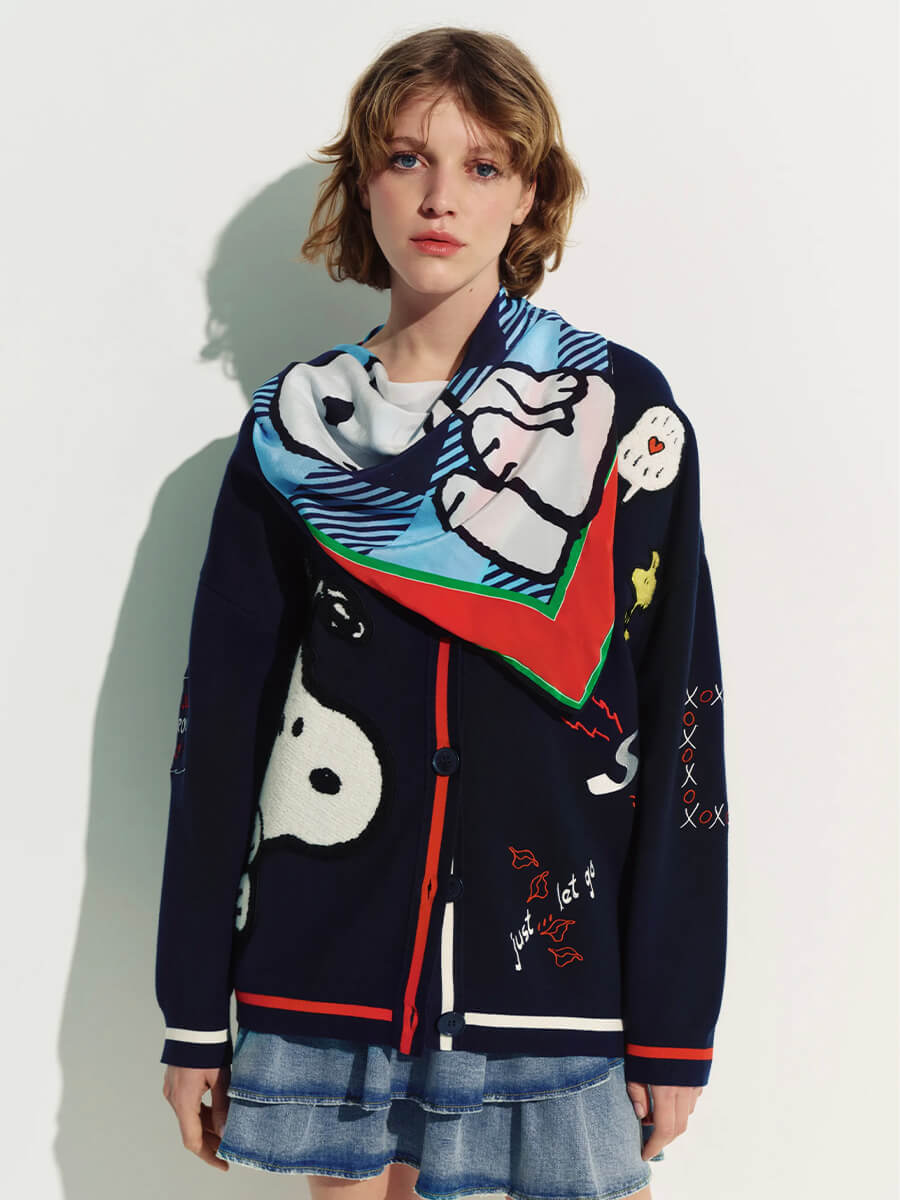 ESSENTIEL ANTWERP
Jaseball Snoopy Cardigan - Patriot Blue