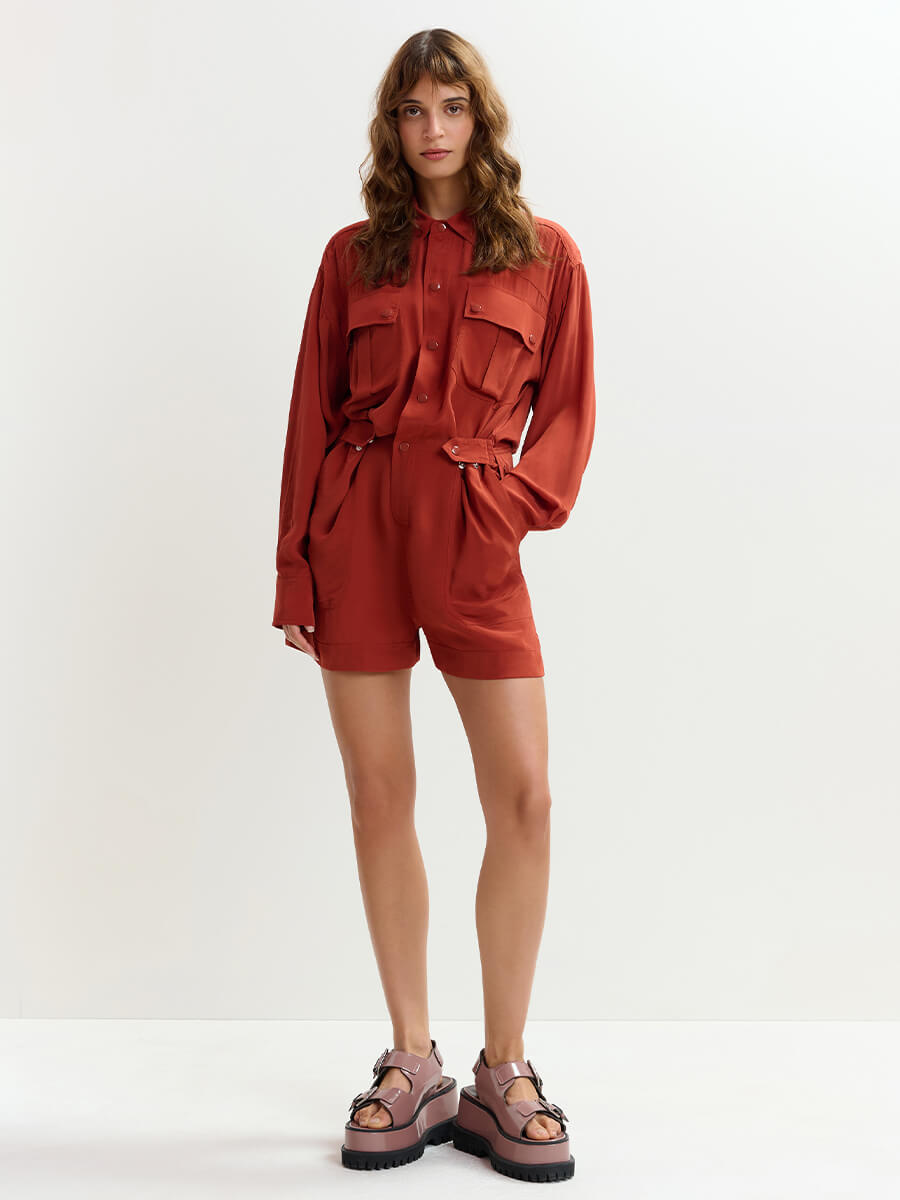 Essentiel Antwerp Jebba Playsuit - Burnt Red