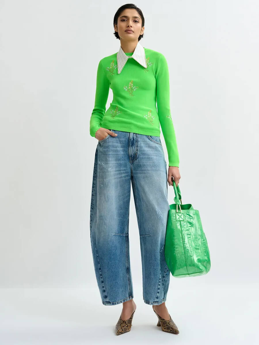 Essentiel Antwerp Jistalo Shopper Printed Bag - Green Jistalo Shopper Printed Bag - Green