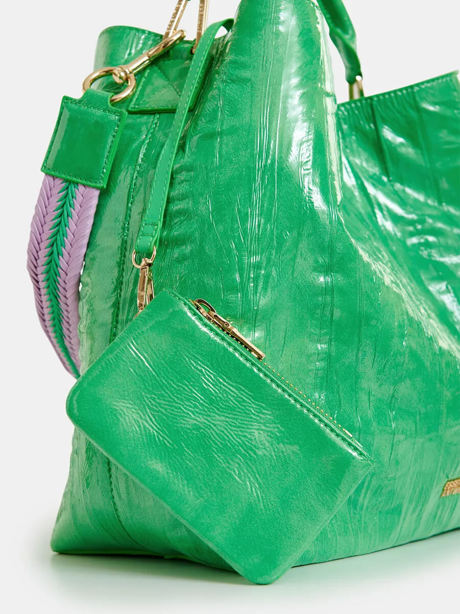 Essentiel Antwerp Jistalo Shopper Printed Bag - Green Jistalo Shopper Printed Bag - Green