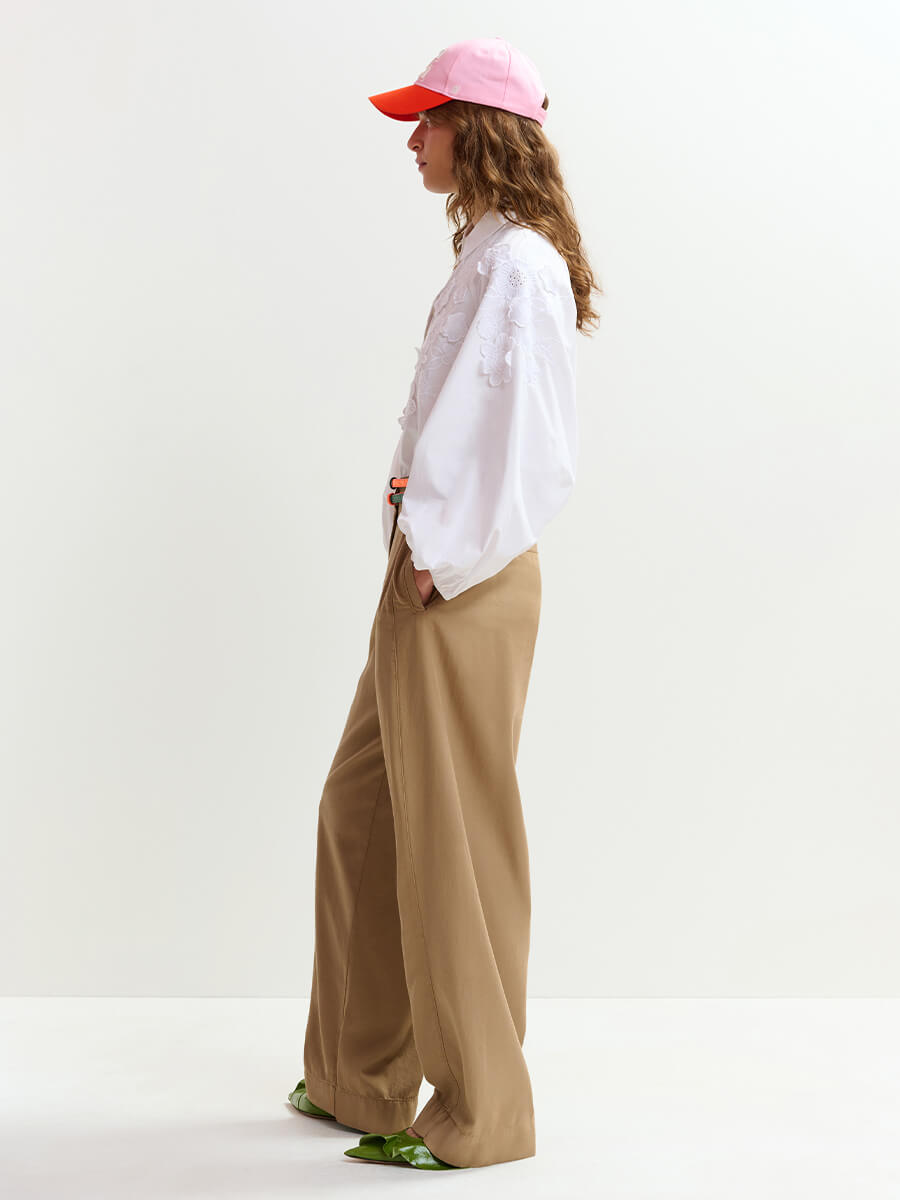 Essentiel Antwerp Joella Appliqué Flower Shirt - White