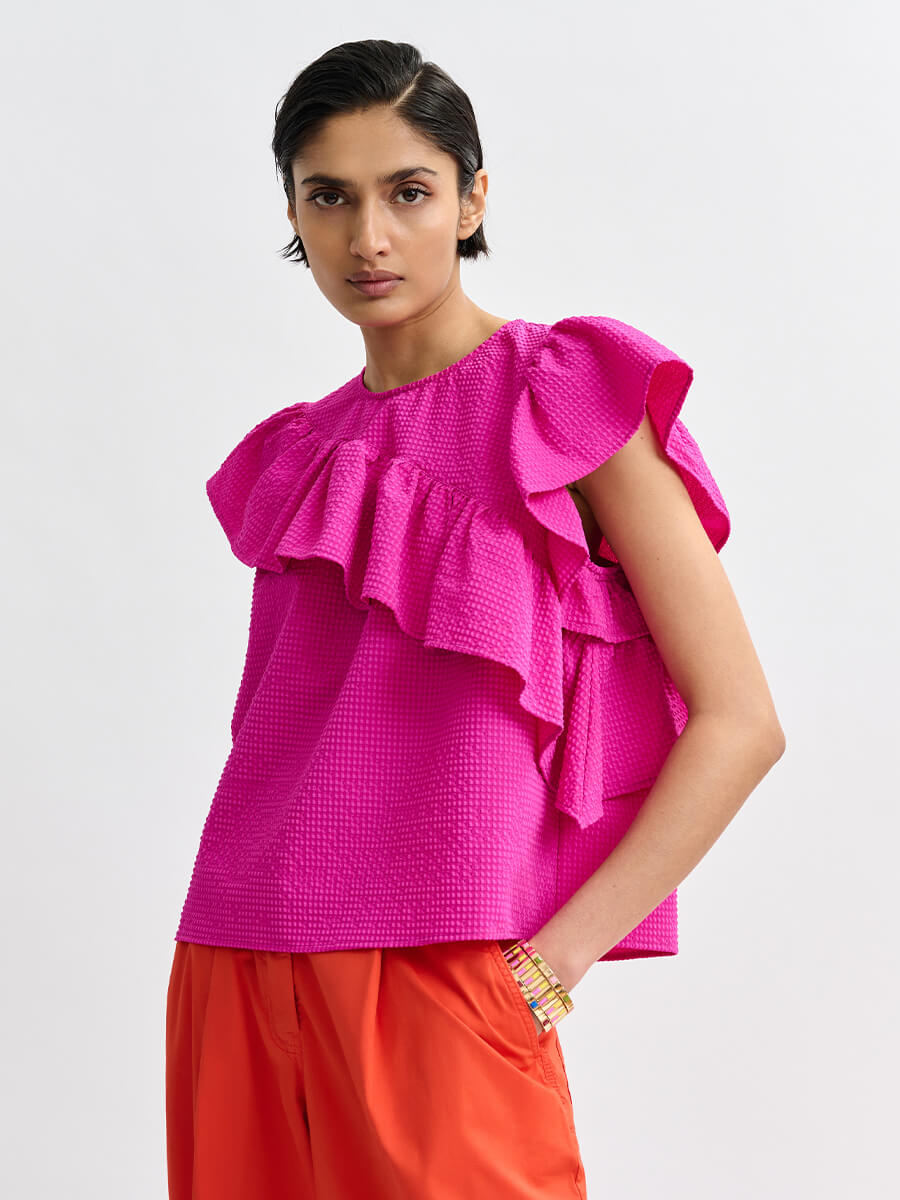 Essentiel Antwerp JooJoo Ruffle Top - Pink 1