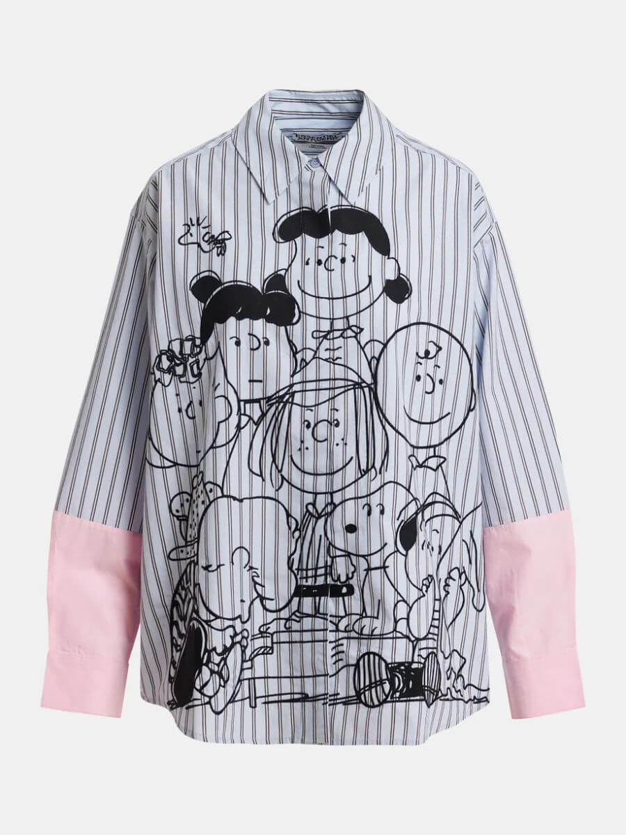 Essentiel Antwerp Jown Embroidered Shirt - Light Blue Stripe