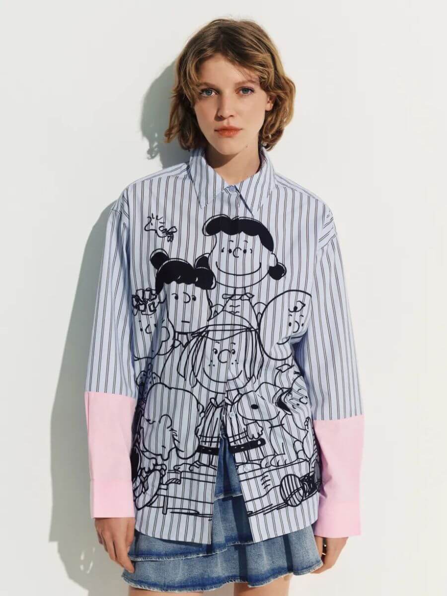 Essentiel Antwerp Jown Embroidered Shirt - Light Blue Stripe