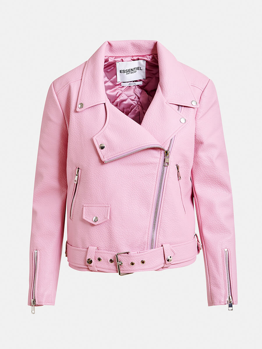 Essentiel Antwerp Jup Fitted Perfecto Jacket - Pinky Sugar