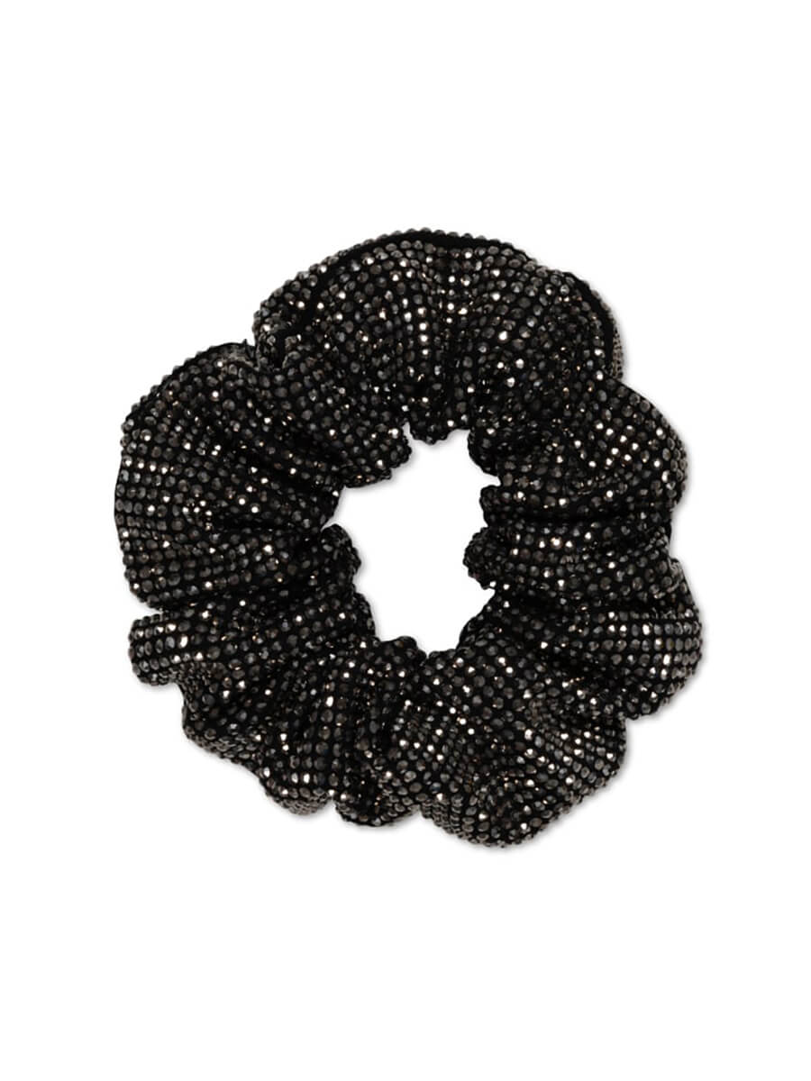 SUI AVA Kelly Crystal Scrunchie Black Diamond