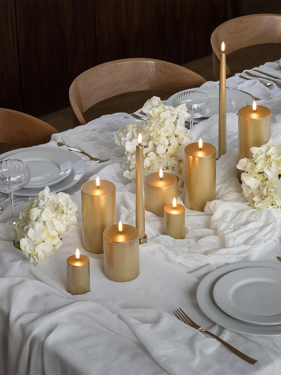 Uyuni Lighting
LED Pillar Candle 7.8x10 - Gold Finish