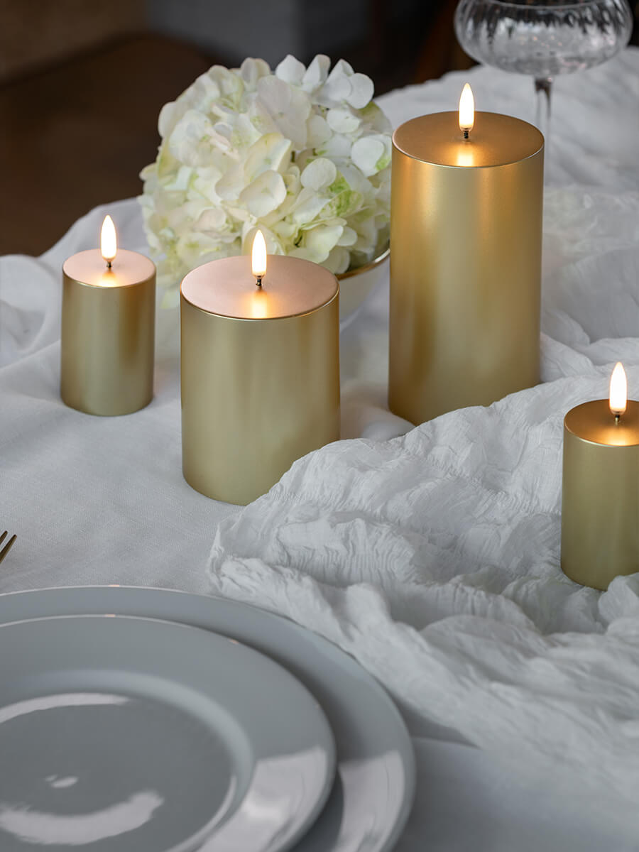 Uyuni Lighting
LED Pillar Candle 7.8x10 - Gold Finish