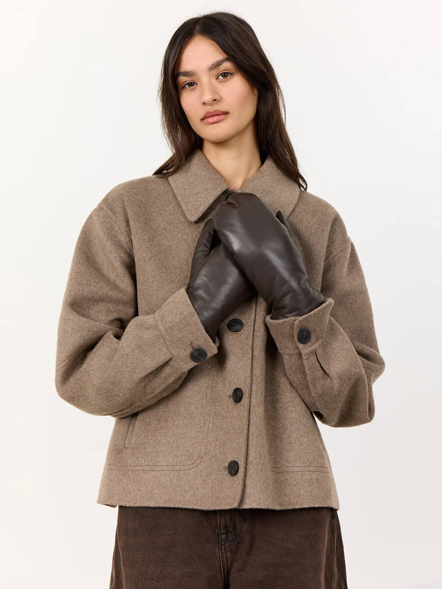 Levete Room Hester 1 Mittens - Dark Brown