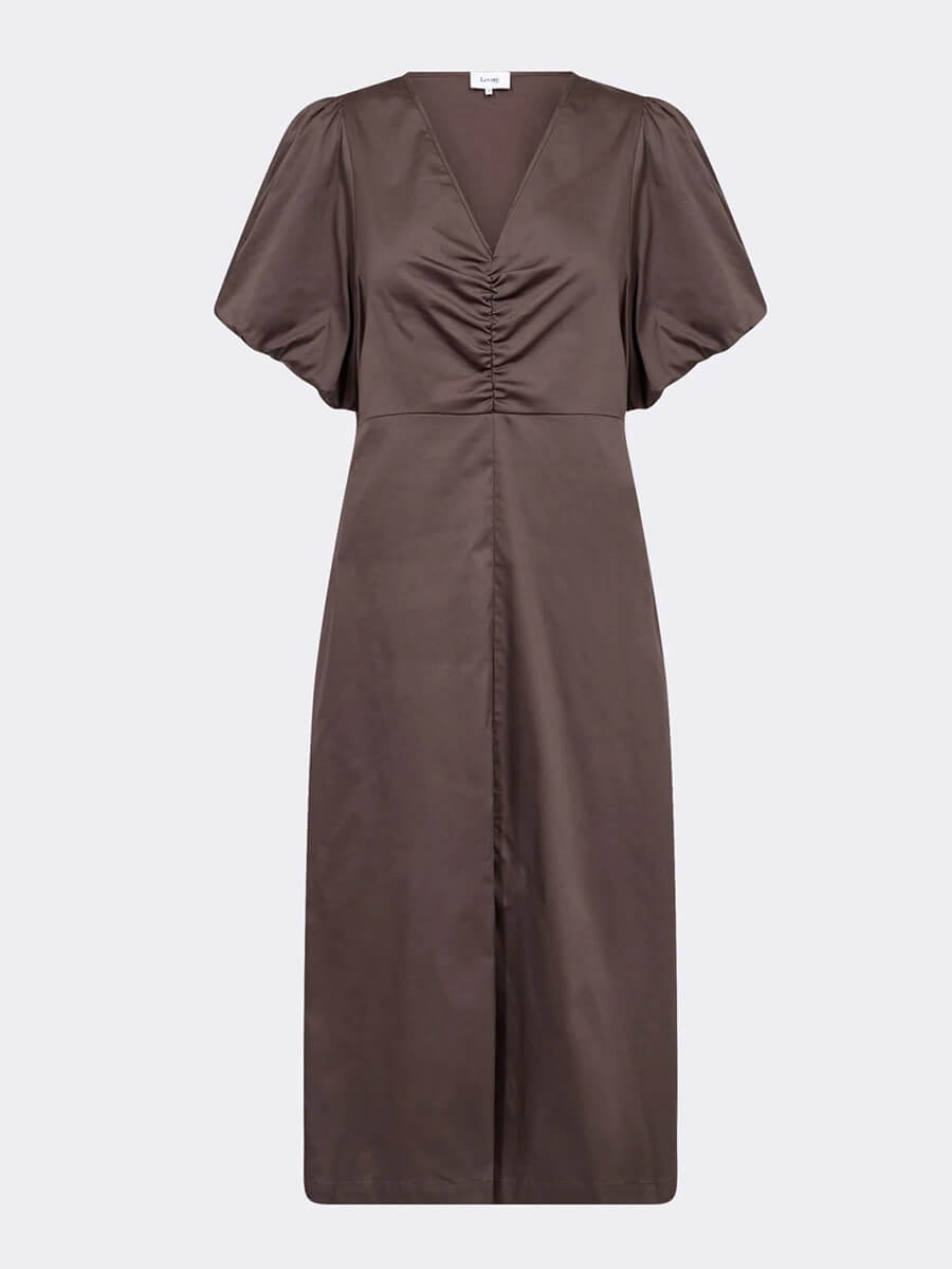 Levete Room - LR-Isla Solid Dress - Dark Brown