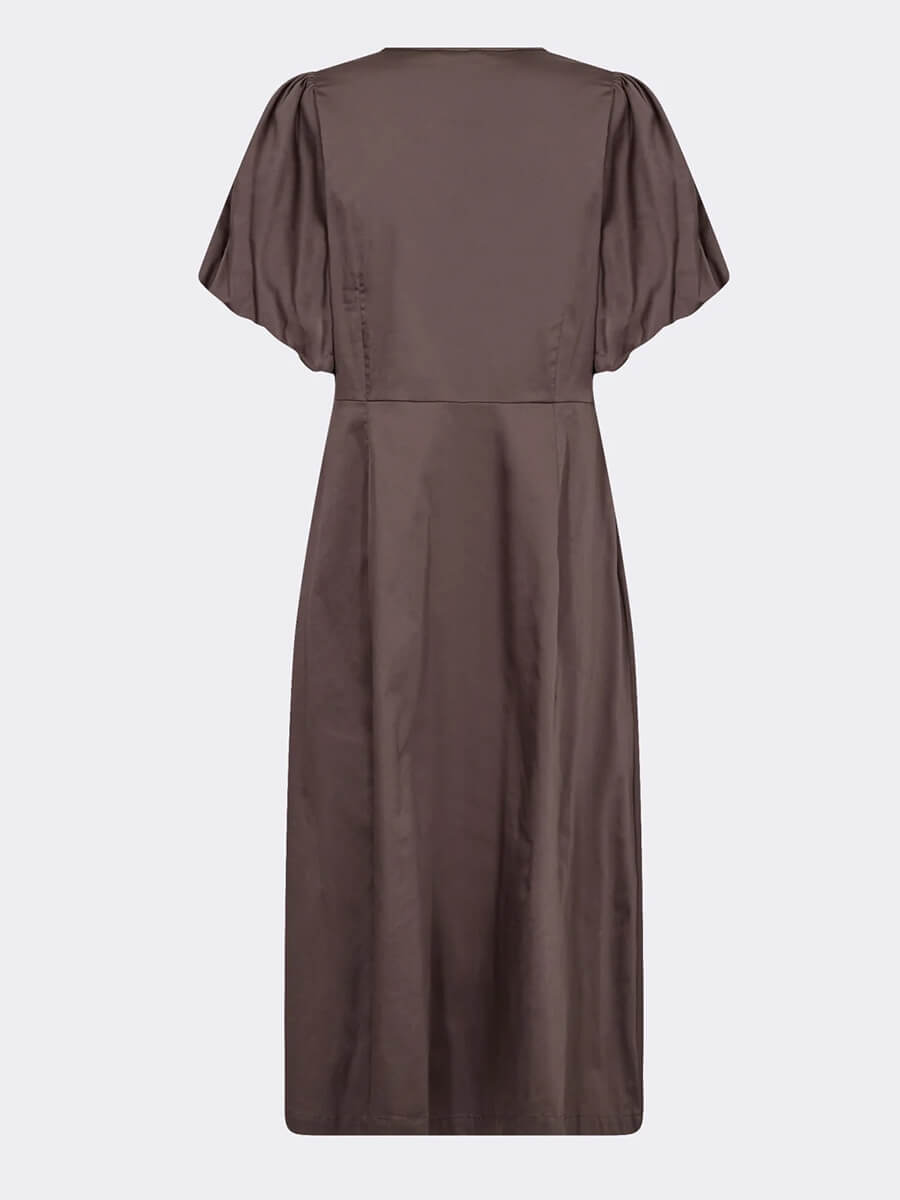 Levete Room - LR-Isla Solid Dress - Dark Brown 2