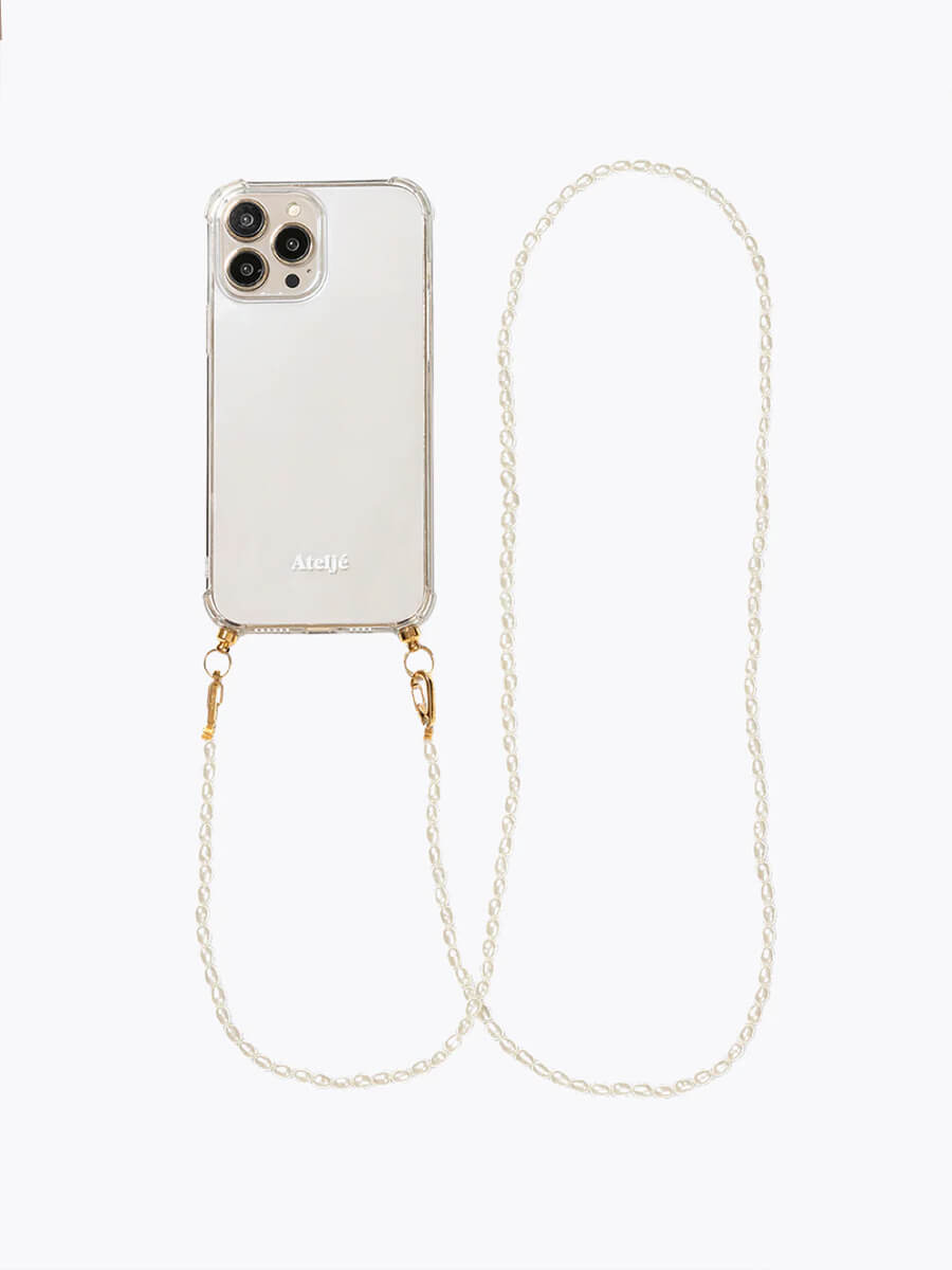 Ateljé Long Phone Cord - Pearl Drop