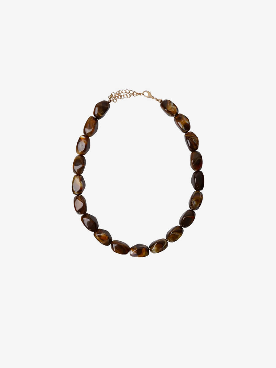 Black Colour Lyon necklace brown