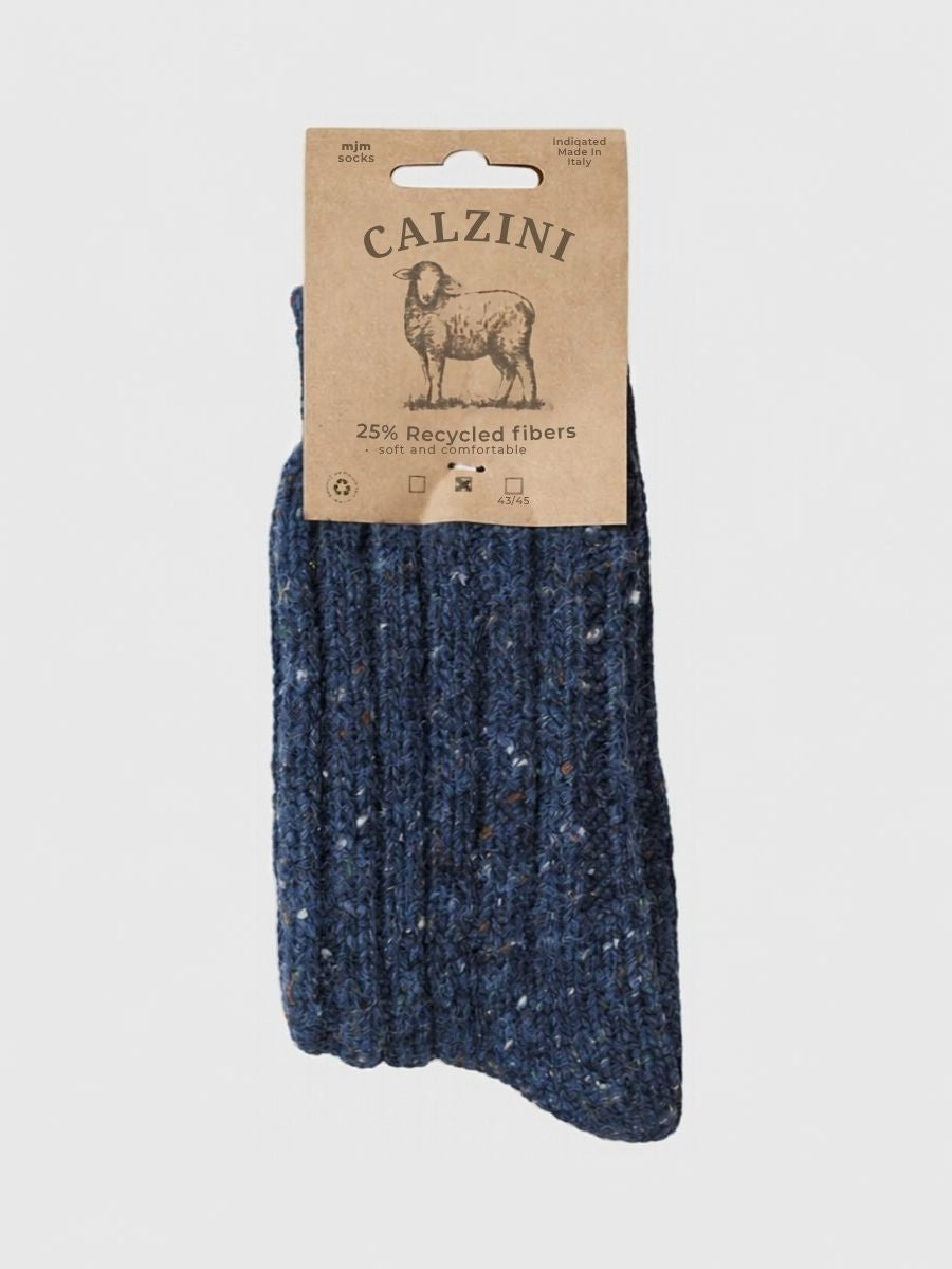 MJM - Wool Mix Socks Rib Soft - Blue