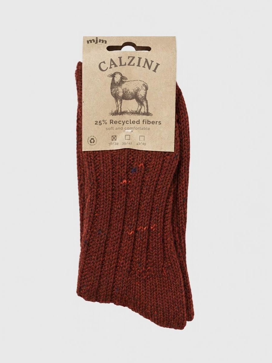 MJM - Wool Mix Socks Rib Soft - Burgundy