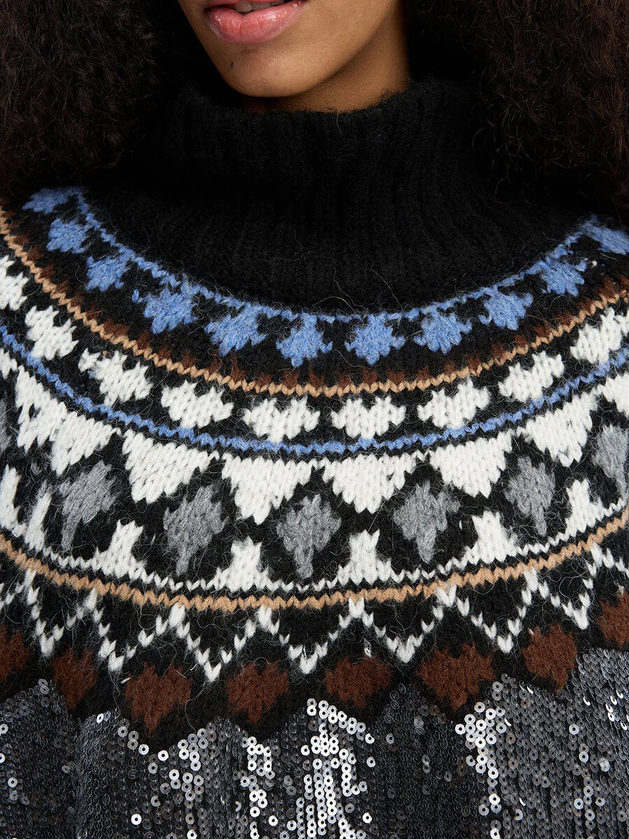 MUNTHE Verst Poncho - Mix Black