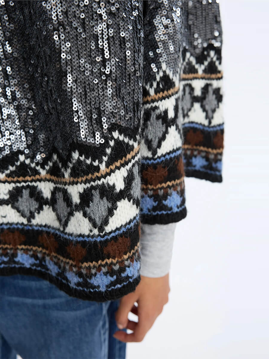 MUNTHE Verst Poncho - Mix Black
