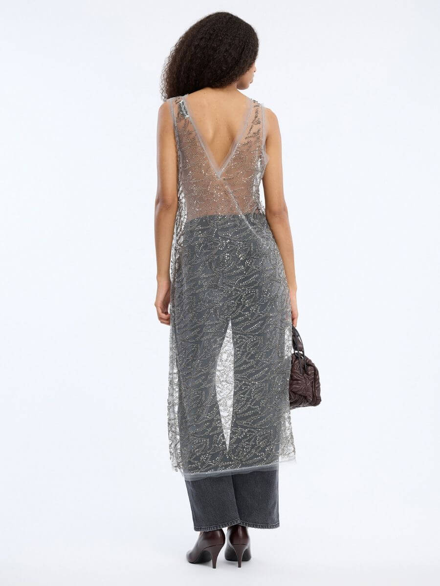 MUNTHE Varika Dress back view showing deep V back