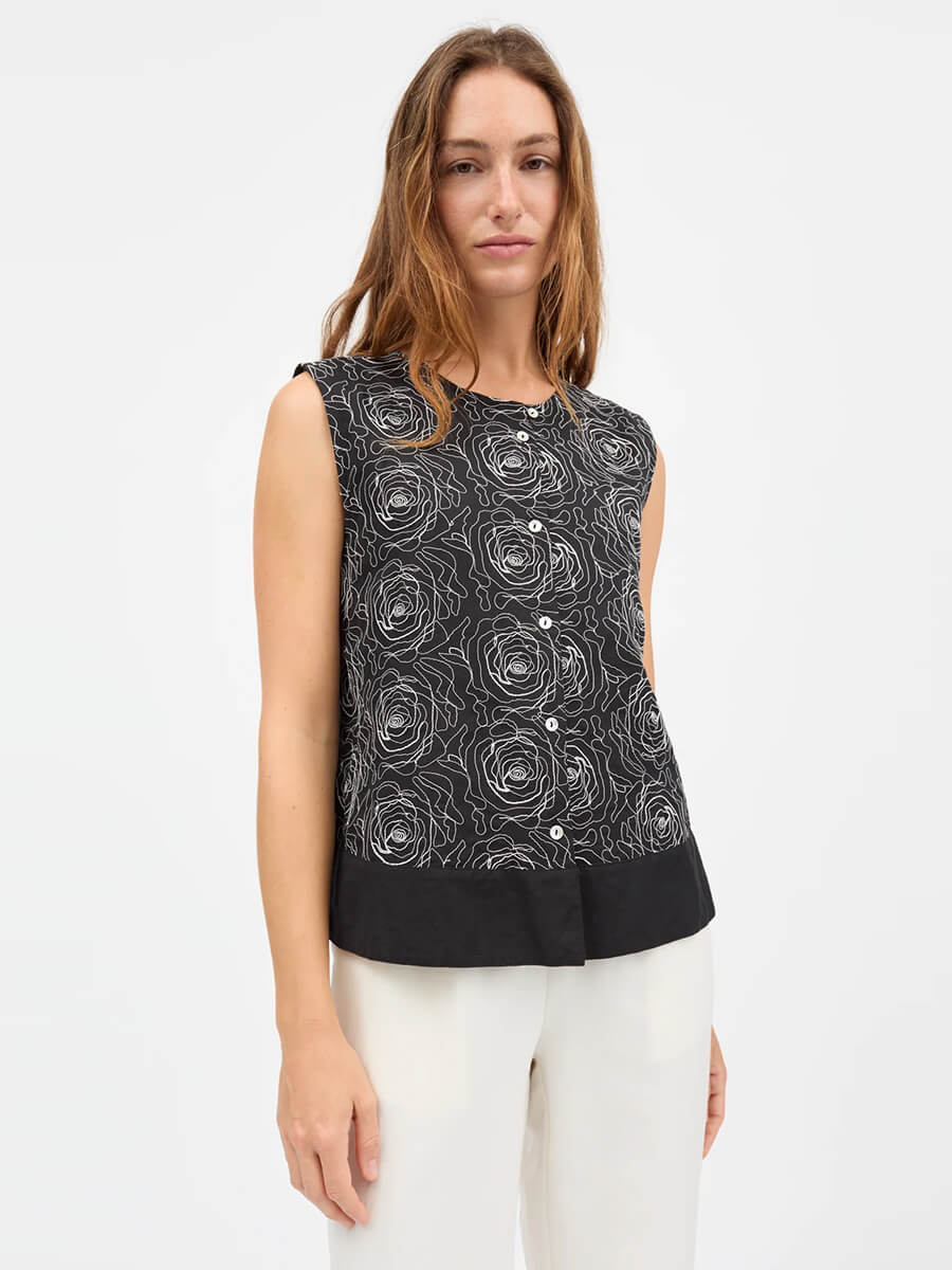 Skull Mollie Top - Black